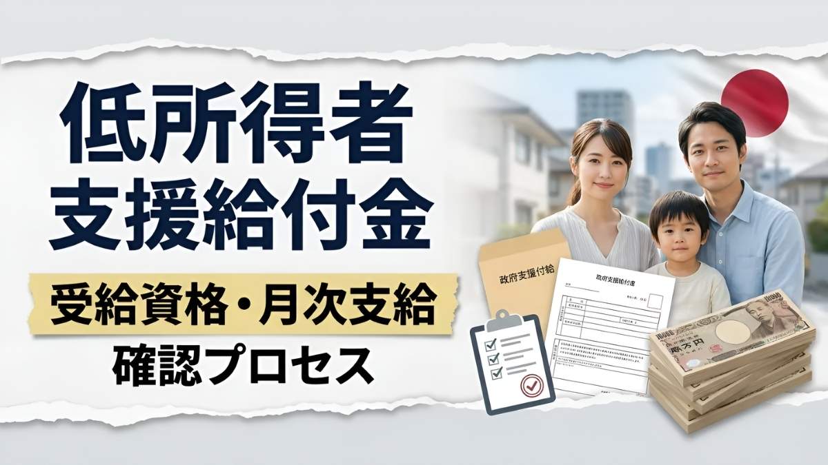 日本低所得者支援給付金: 明確な受給資格と月次支給ルール、政府確認で直接現金支援