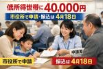 住宅支援給付2026年4月: 低所得世帯に40,000円 市役所で申請 振込は4月18日